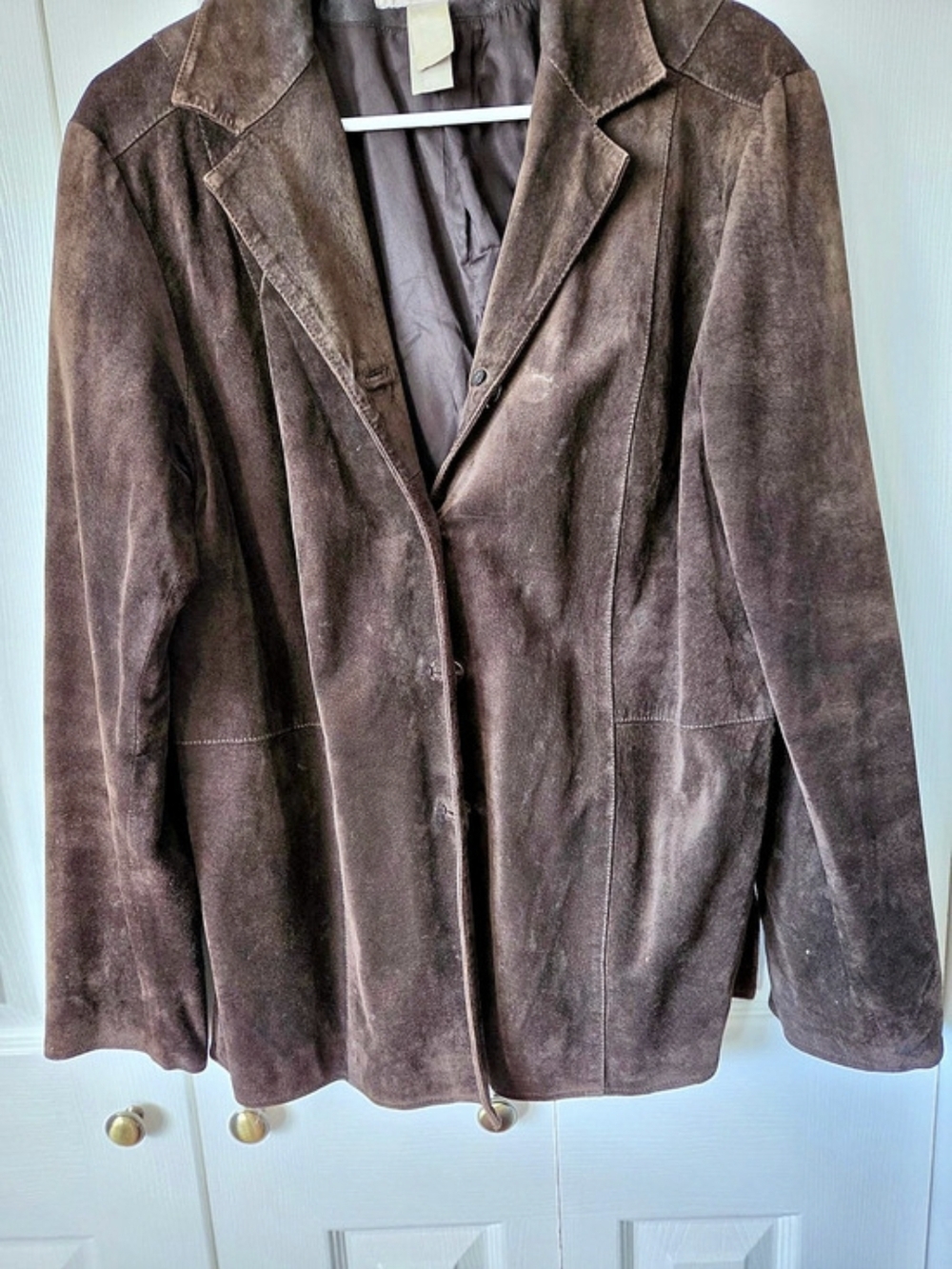 Vintage Liz Claiborne Brown 100% Suede Jacket Like New